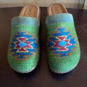 Born Handcrafted Southwestern Clogs in Green
